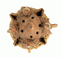 Bronze Incense Holder with Elephant God Face