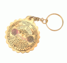 Brass Engraved 40 Years Calendar Key Chains