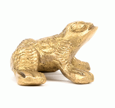 Brass Frog Statue Good Luck Charm