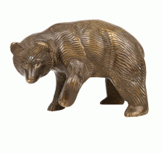 Bronze Sculpture Wild Animal Brown Bear Statue