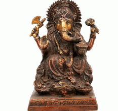 Seated Bronze Elephant God Ganesh Statue