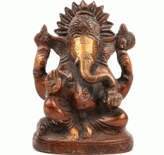 Seated Bronze Elephant God Ganesh Statue