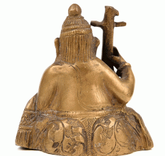 Seated Elephant God Ganesh Statue Playing Veena