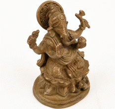 Brass Elephant Headed God Ganesh Statue