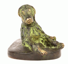 Bronze Sitting Dog Statue