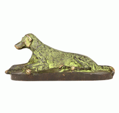 Bronze Sitting Dog Statue