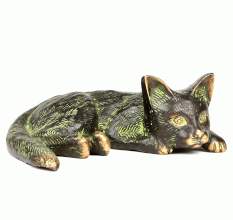 Vintage Lucky Black Cat Figurine with Patina