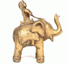 Bronze Elephant with Mahout