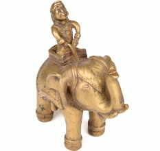 Bronze Elephant with Mahout