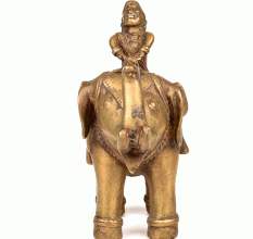 Bronze Elephant with Mahout