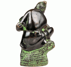 Chinese Bronze Sculpture Figurine Fish Basket