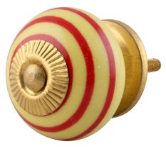 Yellow Red Striped Knob