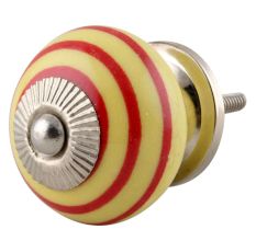 Yellow Red Striped Knob