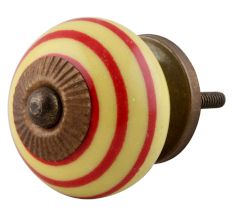 Yellow Red Striped Knob