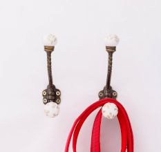 White Etched Ceramic Iron Hooks-EHG-93