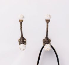 White Etched Ceramic Iron Hooks-EHG-93