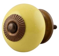Solid Yellow Ceramic Knob