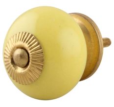 Solid Yellow Ceramic Knob