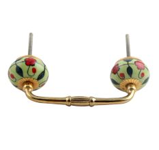 Garden Bouquet Ceramic Bridge Handle