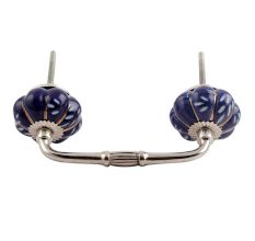 Royal Blue Engraved Ceramic Bridge Handle
