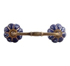 Royal Blue Engraved Ceramic Bridge Handle