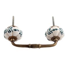 Silhouetted Green Ceramic Bridge Handle