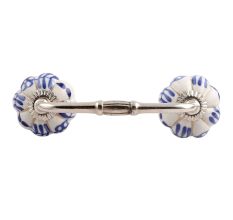Silhouetted Blue Ceramic Bridge Handle