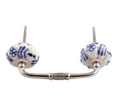 Silhouetted Blue Ceramic Bridge Handle