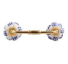 Silhouetted Blue Ceramic Bridge Handle