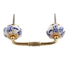 Silhouetted Blue Ceramic Bridge Handle