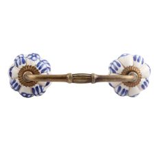 Silhouetted Blue Ceramic Bridge Handle