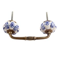 Silhouetted Blue Ceramic Bridge Handle