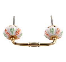 Mixed Leaf Ceramic Bridge Handle
