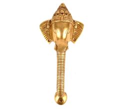 Brass Crown Ganesha Door Handle