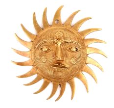 Tribal Surya (Sun) Wall Hanging (Brass Statue)