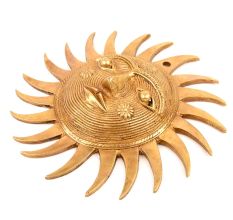 Tribal Surya (Sun) Wall Hanging (Brass Statue)