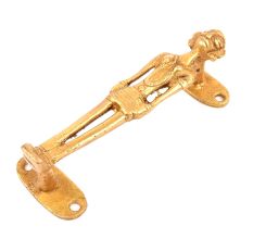 Carved Tribal Figurine Golden Door Handle