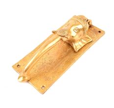 Golden Brass Ganesha Face Door Handle