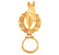 Horse Floral Solid Brass Towel Ring/Door Knocker