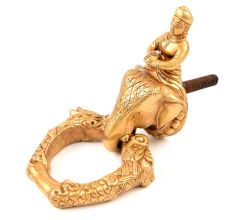 Brass Elephant And Mahout Door Knocker