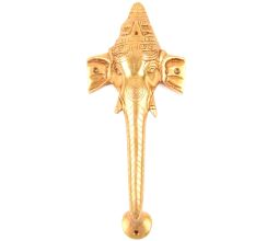 Ganesha Brass Finish Door Handle