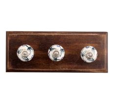 Blue Spring Flower Ceramic Wooden Hooks