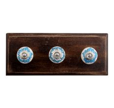 Divine Floral Ceramic Wooden Hooks