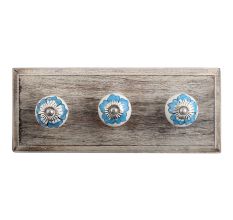 Divine Floral Ceramic Wooden Hooks