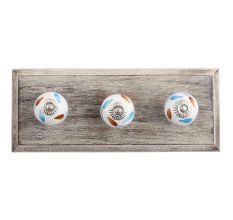 Pastele Floral Ceramic Wooden Hooks