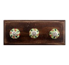 Garden Bouquet Ceramic Wooden Hooks