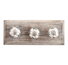 Silhouetted Green Knob Wooden Hooks
