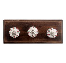 Plumeria Mystical Flower Ceramic Wooden Hooks