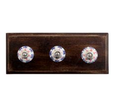Hybiscus Red Flower Ceramic Wooden Hooks