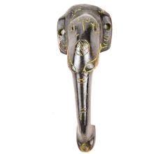 Aged Brass Elephant Head Door Handle